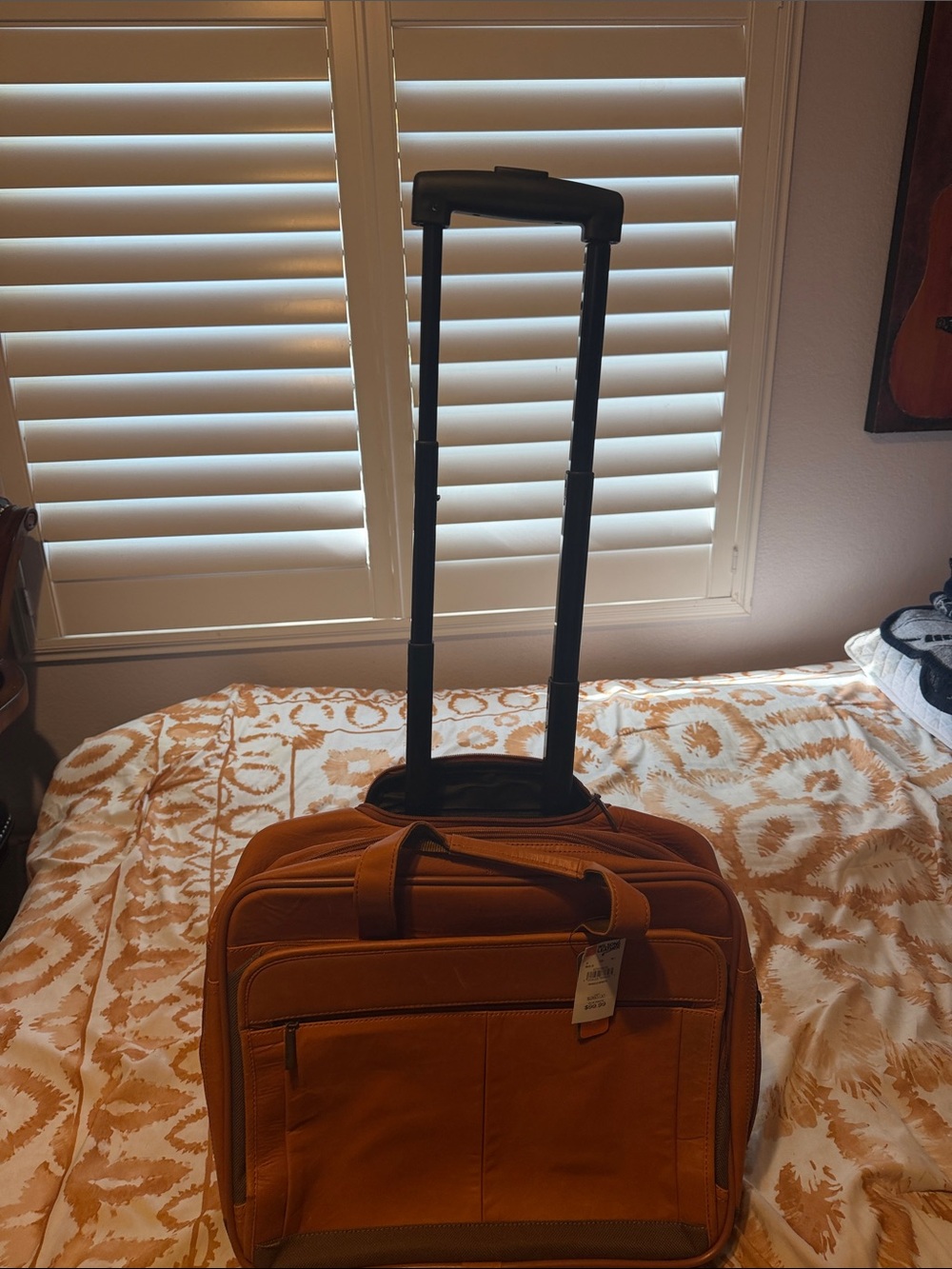 London Fog Tan Leather-Look Rolling Briefcase - Picture 5 of 9